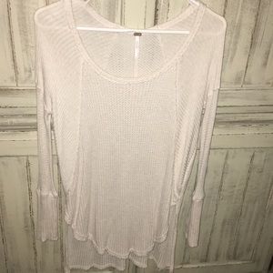 Free People Ivory Thermal Long Sleeve Top